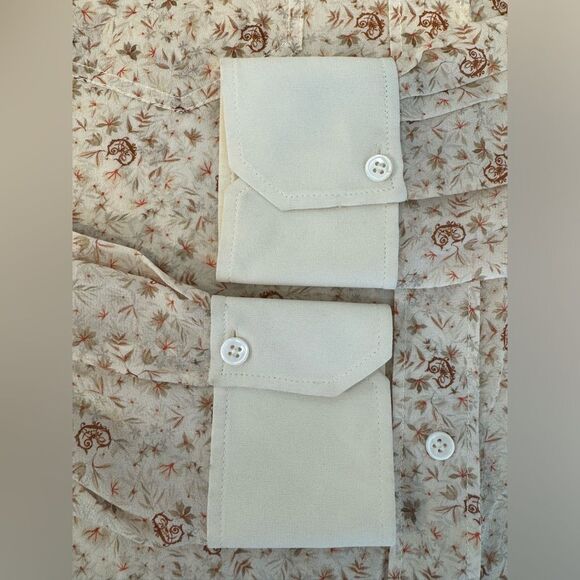 NWOT Chloe Silk Dew Pink C Micro Flower Motif Button Up Blouse Women’s Size 10 - Picture 13 of 16